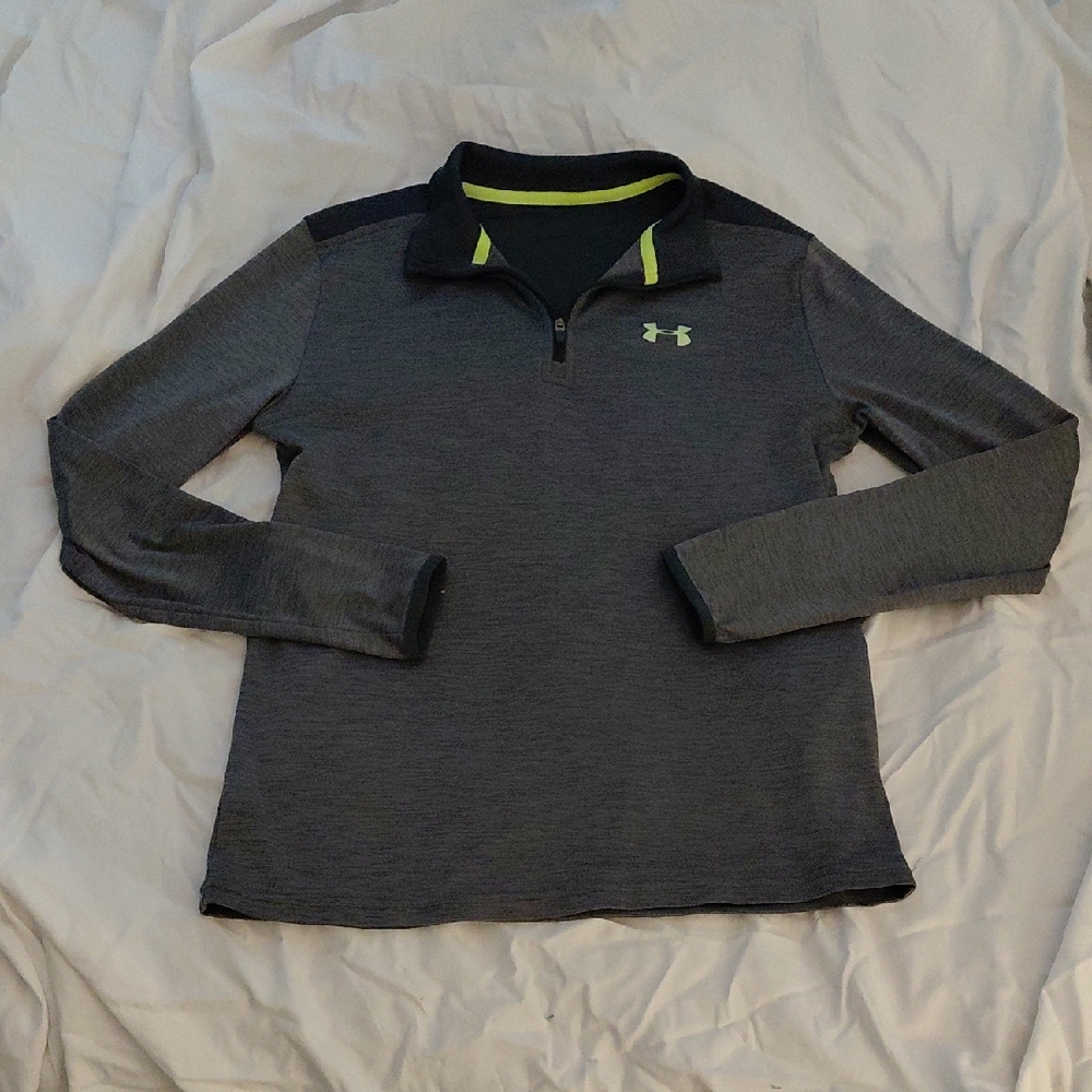 Under Armour Gray & Neon Quarter-Zip Pullover